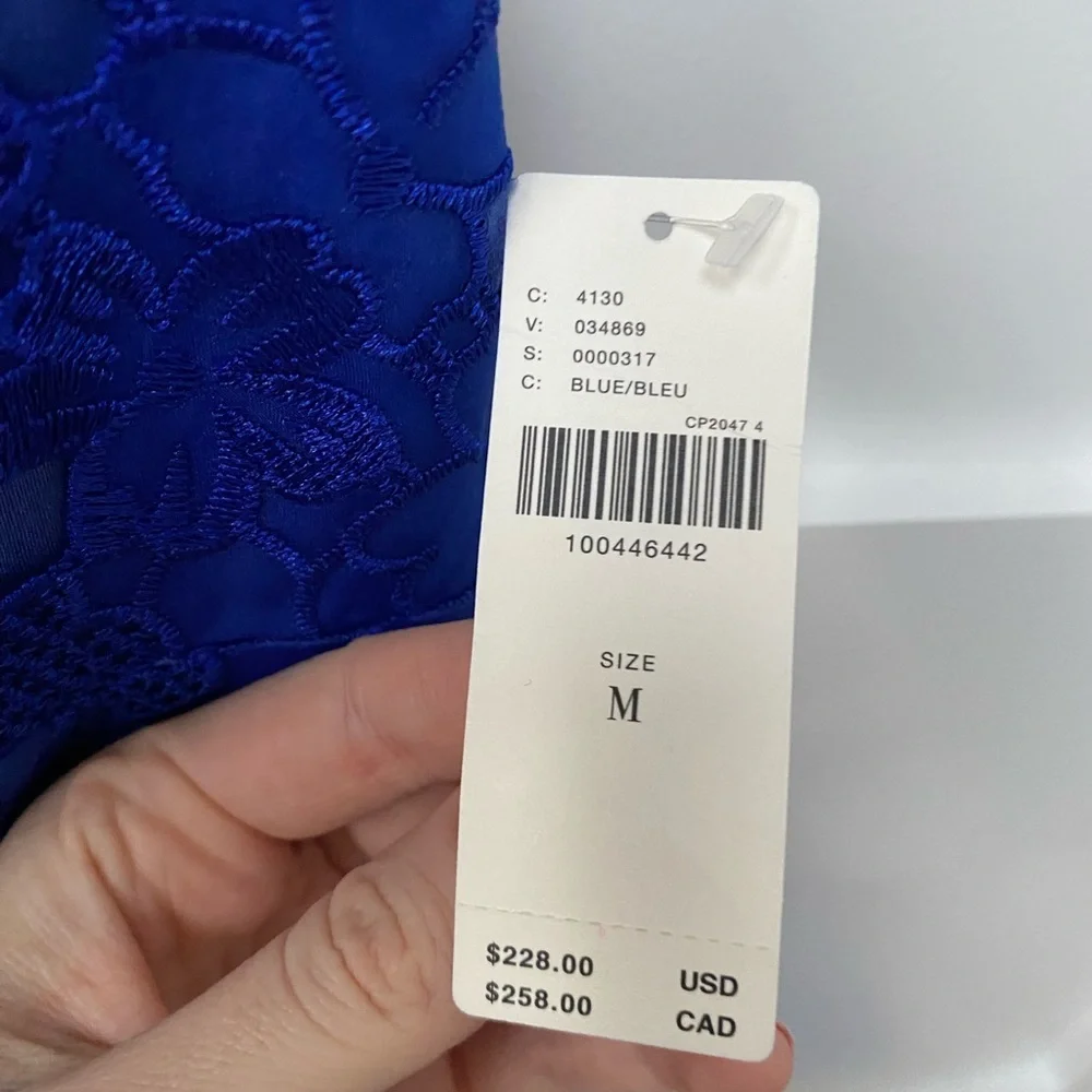 Anthropologie Sleeveless Sweetheart Lace Mini Royal Blue lace corset mini Dress - Picture 5 of 10